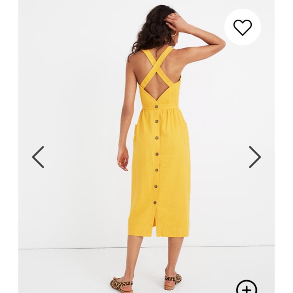 Madewell Midi Apron Dress Saffron size 4 NWT